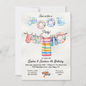 パーティー・プール・誕生日・洗濯物干し 招待状 (正面)