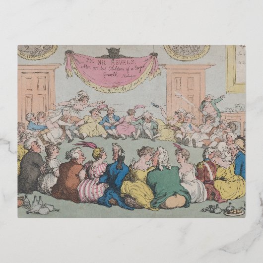 パーティー – ホイルホリディハガキ 箔シーズンポストカード (正面)