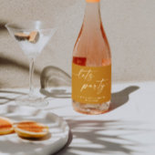 パーティー。マスタードブラウンのスクリプトバチェロレッテ スパークリングワインラベル