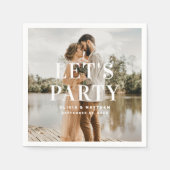 パーティー。ミニマモダンリストタイポグラフィ結婚ズ スタンダードカクテルナプキン (正面)