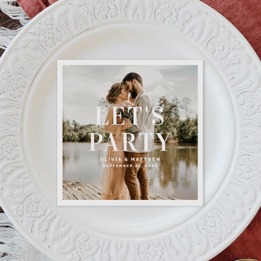 パーティー。ミニマモダンリストタイポグラフィ結婚ズ スタンダードカクテルナプキン