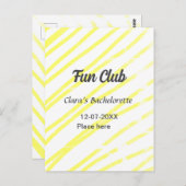 パーティー ライン 黄色 バックグラウンド ポストカード (正面/裏面)