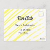 パーティー ライン 黄色 バックグラウンド ポストカード (裏面)