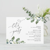 パーティー、リハーサル結婚ディナー、ユーカリ 招待状 (スタンド正面)