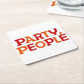 パーティー、人。 スクエアペーパーコースター (アングル)