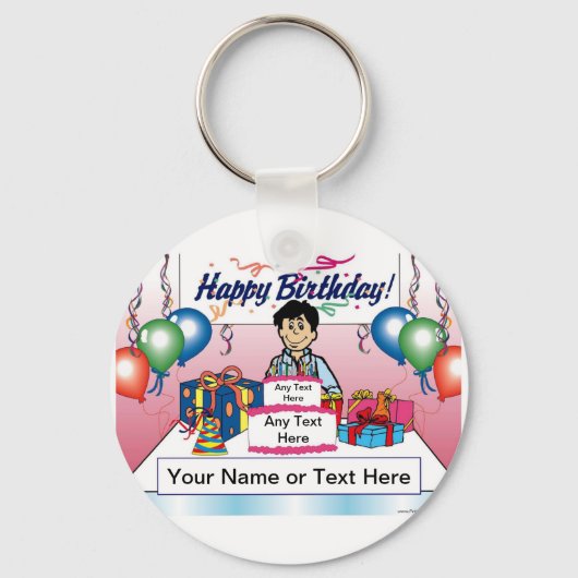 パーティー,大人 – 男性の漫画 キーホルダー (正面)