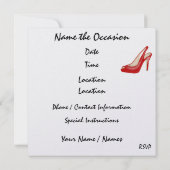 パーティー – 女の子の夜の外出？- SRF 招待状 (裏面)