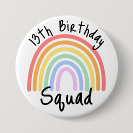 パーティー、完全にカスタマイズ可能なレインボー誕生日分隊 缶バッジ