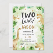 パーティー、恐竜の誕生日 招待状 (正面)