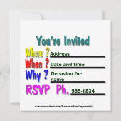 パーティー 招待状 (裏面)