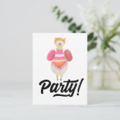 パーティー!水彩ラマ インビテーションポストカード (スタンド正面)