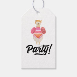 パーティー!水彩ラマ ギフトタグ