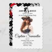 パーティー　海賊の少女　テーマ　招待状 招待状 (正面/裏面)