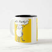 パーティー。猫がパーティー ツートーンマグカップ (正面左)