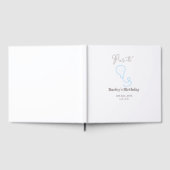 パーティー 誕生日 グレー ブルー 風船 落書き 名前 ゲストブック (全面)