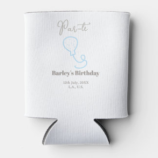 パーティー 誕生日 グレー ブルー 風船 落書き 名前 缶クーラー