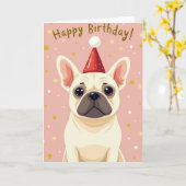 パーティー 誕生日 子犬 ハット カード (黄色い花)