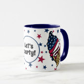 パーティー!赤白青アイスクリームコーン マグカップ (正面右)