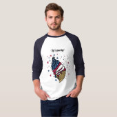 パーティー!赤白青アイスクリームコーン Tシャツ (正面フル)