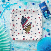 パーティー!赤白青アイスクリーム ペーパープレート (パーティー)