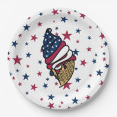 パーティー!赤白青アイスクリーム ペーパープレート (正面)