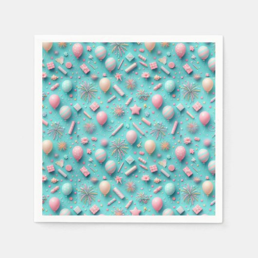 パーティー(青) スタンダードカクテルナプキン (正面)