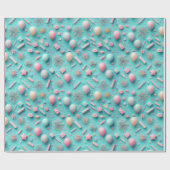 パーティー（青） ラッピングペーパー (フラット)