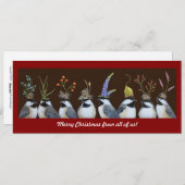 パーティー《鳥》アメリカゴガラクリスマスフラットカード シーズンカード (正面/裏面)