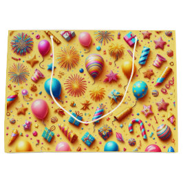 パーティー(黄) ラージペーパーバッグ