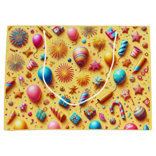 パーティー(黄) ラージペーパーバッグ (正面)