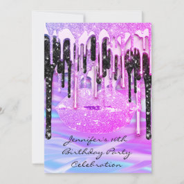 パーティー 16歳 リップ ピンク キス マーメイド ドリップス 招待状