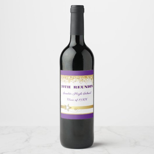 パーティー！50歳同窓会カスタムデザイン ワインラベル (正面)