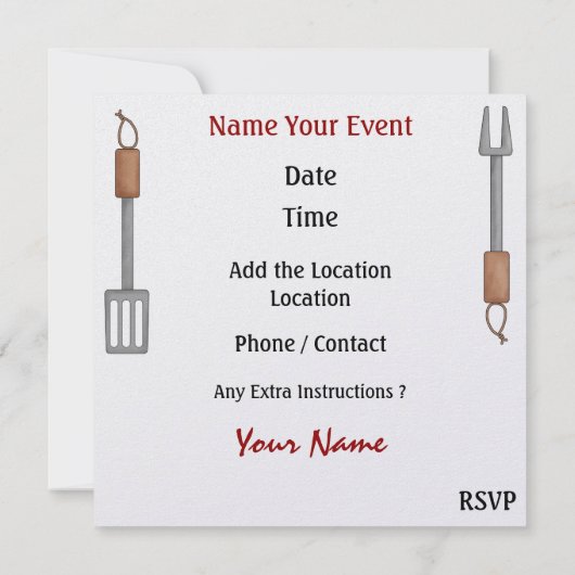 パーティー / BBQ ! SRF 招待状 (裏面)