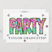 * パーティー DIY 卒パ イベント 卒業 招待状 (正面/裏面)