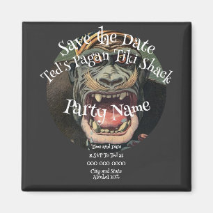 パーティー Save the Date ティキ バー ハット シャック バー グリル マグネット