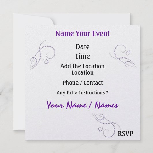 パーティー- SRF 招待状 (裏面)