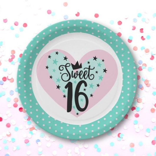 パーティー！Sweet 16 誕生日 ペーパープレート