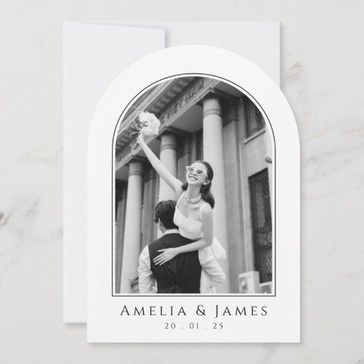 パーティーArch写真の後に幸せ結婚に 招待状 (裏面)