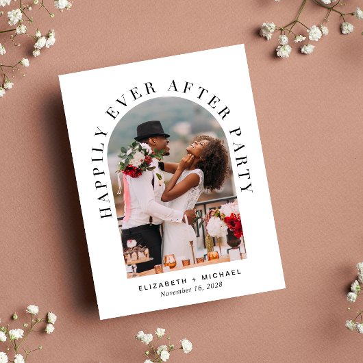 パーティーArch写真の後に幸せ結婚に 案内ポストカード
