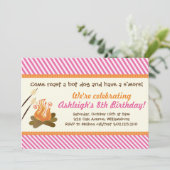 パーティーbyキャンプファイア（ピンク）誕生日パーティー 招待状 (スタンド正面)