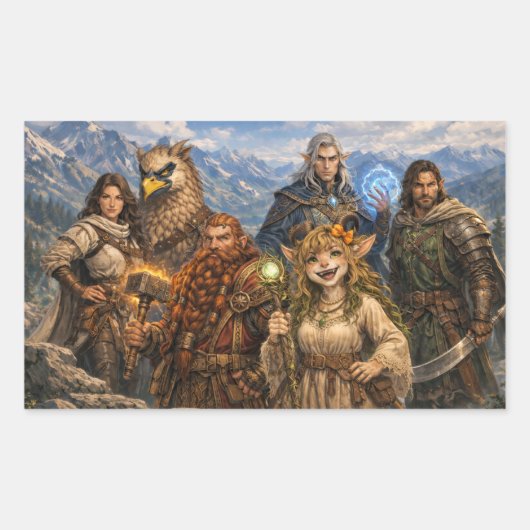 パーティーD&D 長方形シール (正面)