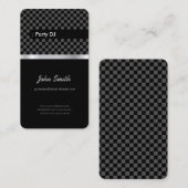 パーティーDJ -エレガント黒市松模様に色 名刺 (正面/裏面)
