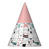 パーティーHAT:幸せな猫のパターン パーティーハット (左)