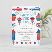 パーティーIn The USA 4 of July BBQ招待状 招待状 (スタンド正面)