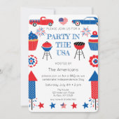 パーティーIn The USA 4 of July BBQ招待状 招待状 (正面)