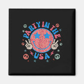 パーティーIn The Usa 4Th Of 7月名門私立校風のスマイルレトロMe マグネット (正面)