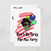 パーティーInvatationのために遅くないがあないで下さい 招待状 (正面/裏面)