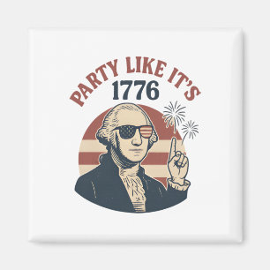 パーティーLike It's 1776 -レトロジョージワシントンデ マグネット