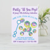 パーティーTil You Bubble ポップ・アートの Wand誕生日バブル 招待状 (スタンド正面)