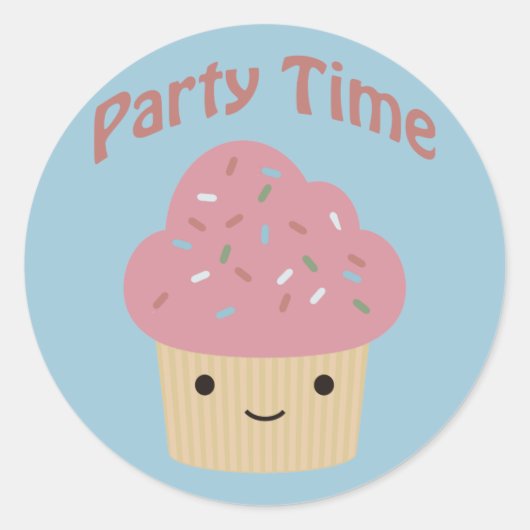 パーティーTImeカップケーキ ラウンドシール (正面)